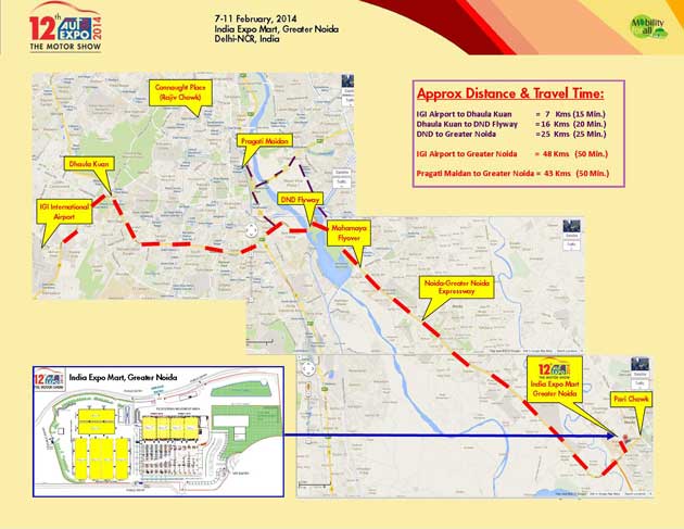 Venue Route Map of Motor Show 2014
