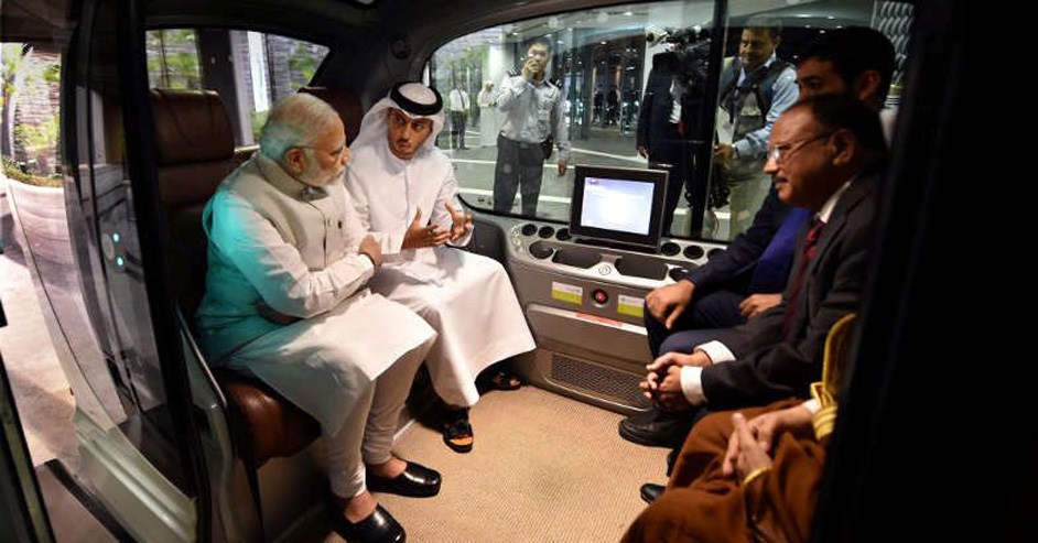 PM Modi rides the self-driven car