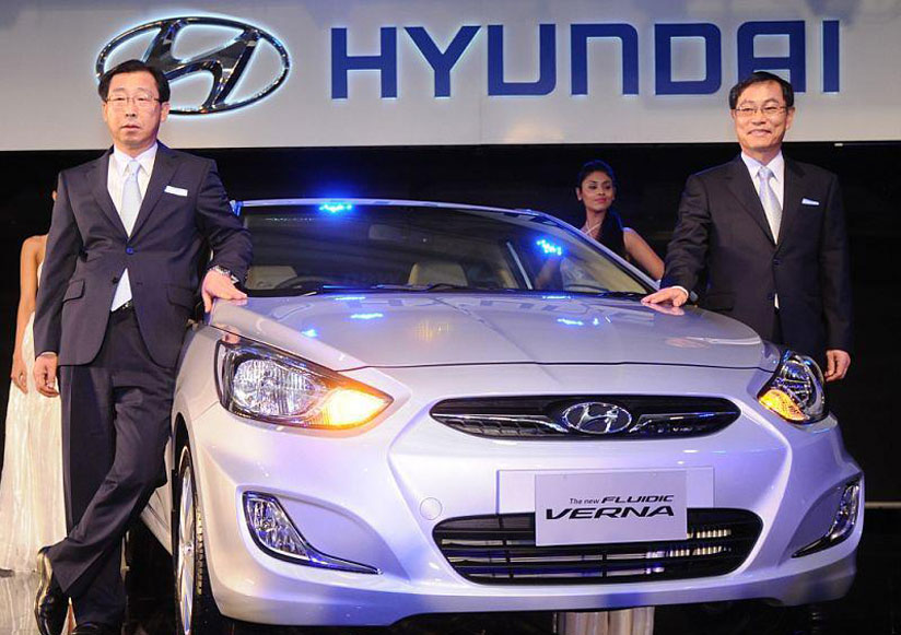 The Hyundai Verna 4S marked at Hyundai outlet