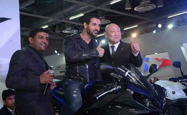 Yamaha Brand ambassador John Abraham visits in Auto Expo 2014 