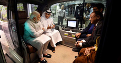 PM Modi Rides Self-Driving Car in Masdar